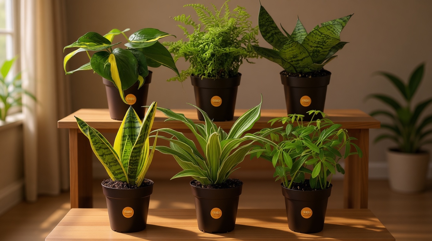 Costa Farms Live Indoor House Plants (6-Pack), Hand Selected Easy to Maintain Indoor Assorted Houseplants, Curated Air Purifying Mix, Low Light, Home Office Decor Plant Gift