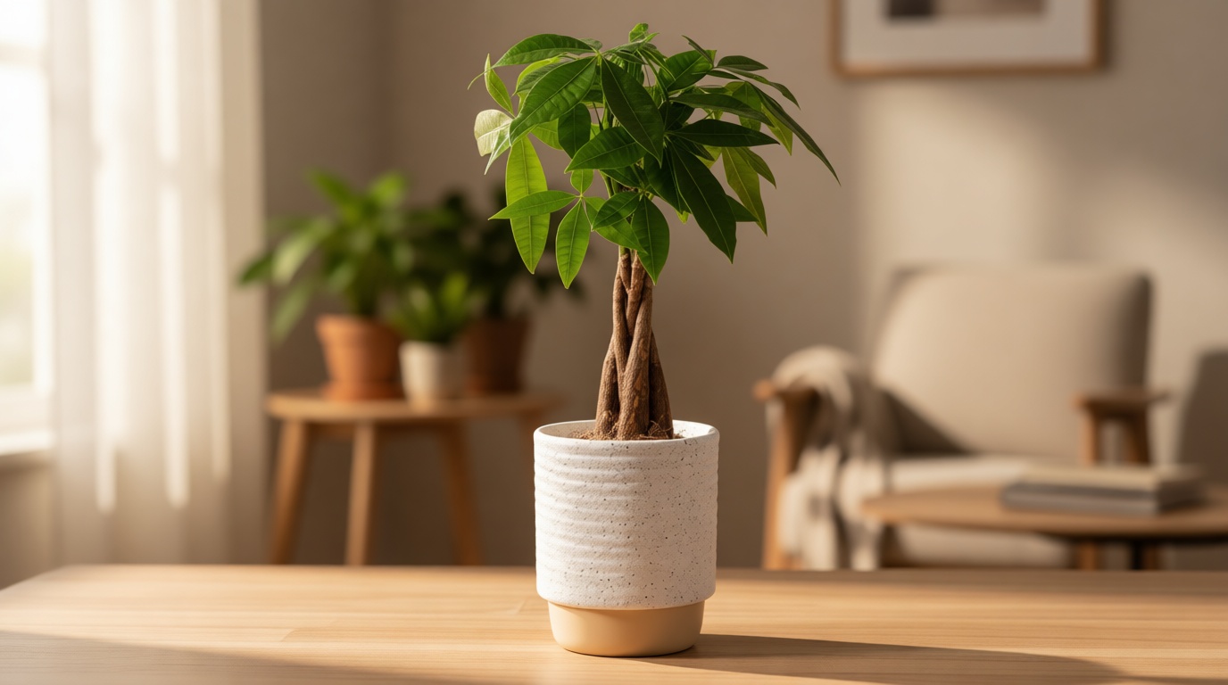 Costa Farms Money Tree (Pachira Aquatica) Live Indoor Bonsai-Style Plant, 12-16 Inches Tall, Braided Trunk Houseplant in Decorative Pot, Easy Care Pet-Friendly Decor