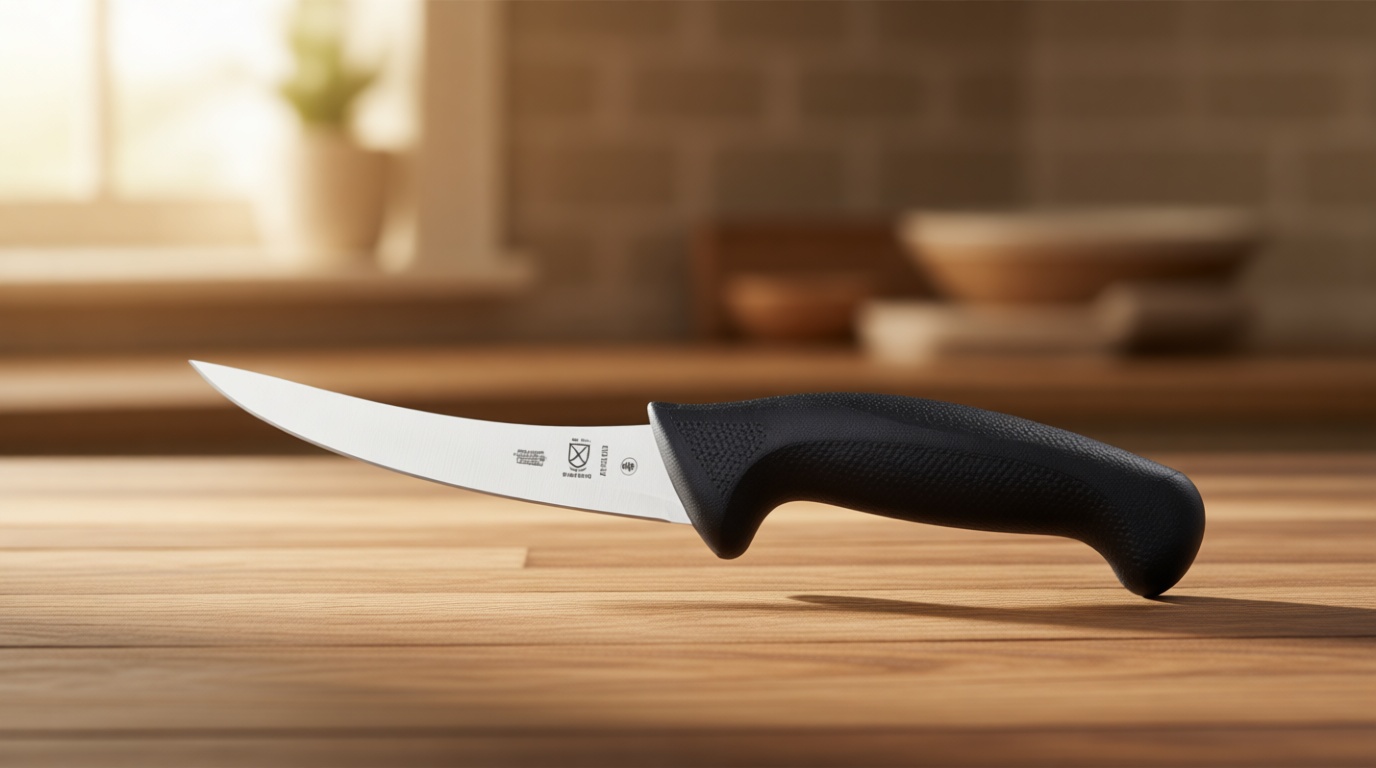 Mercer Culinary M23820 Millennia Black Handle, 6-Inch Curved, Boning Knife
