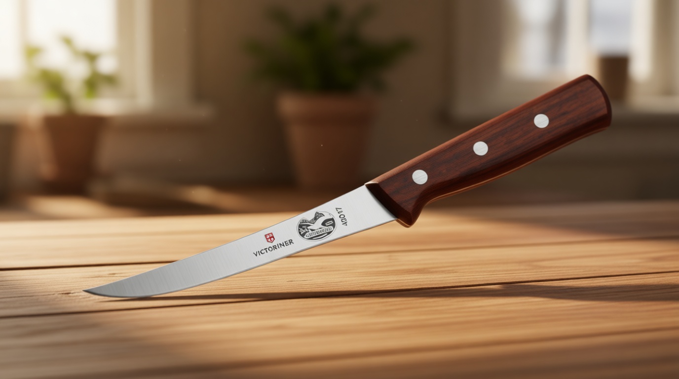 Victorinox Wood Collection 6 professional Boning Knife, Curved Blade, Semi stiff, Maple Wood Handle