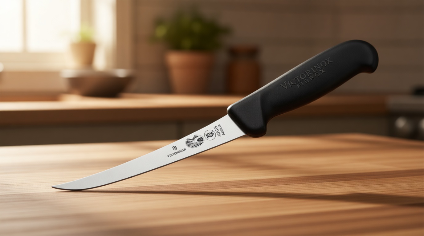 Victorinox 6 Inch Curved Fibrox Pro Boning Knife with Semi-stiff Blade