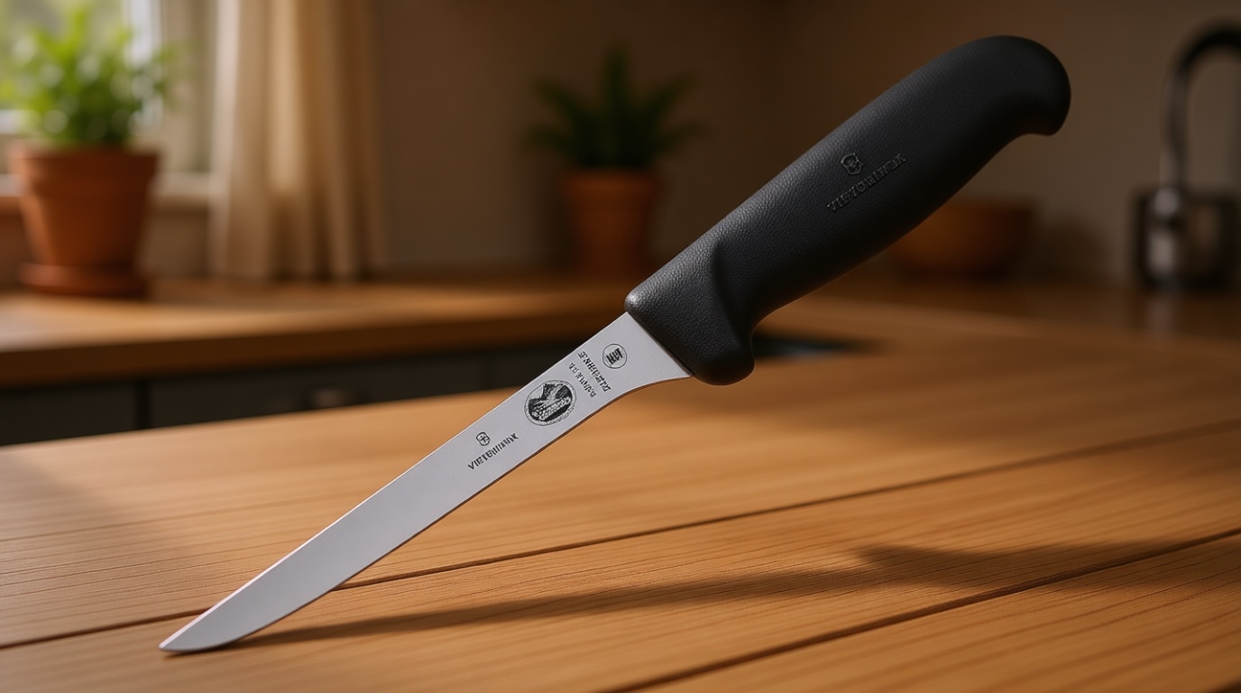 Victorinox Fibrox 6 Inch Flexible Boning Knife, Straight Blade, Black
