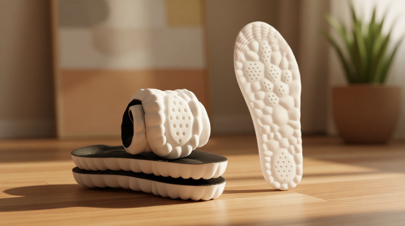 4D Cloud Insoles for Men and Women Insoles Men Super Soft Anti-Fatigue, Shock Absorption, Relieve Foot Pain, (Black, Men: US 7-11)