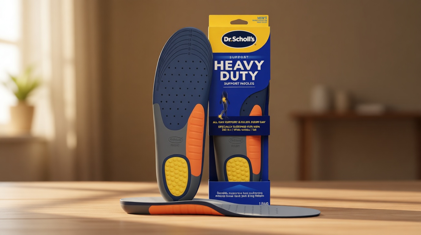 Dr. Scholl's Heavy Duty Support Insole Orthotics, Big & Tall, 200lbs+, Wide Feet, Shock Absorbing, Arch Support, Distributes Pressure, Trim to Fit Inserts, Work Boots & Shoes, Men Size 8-14, 1 Pair