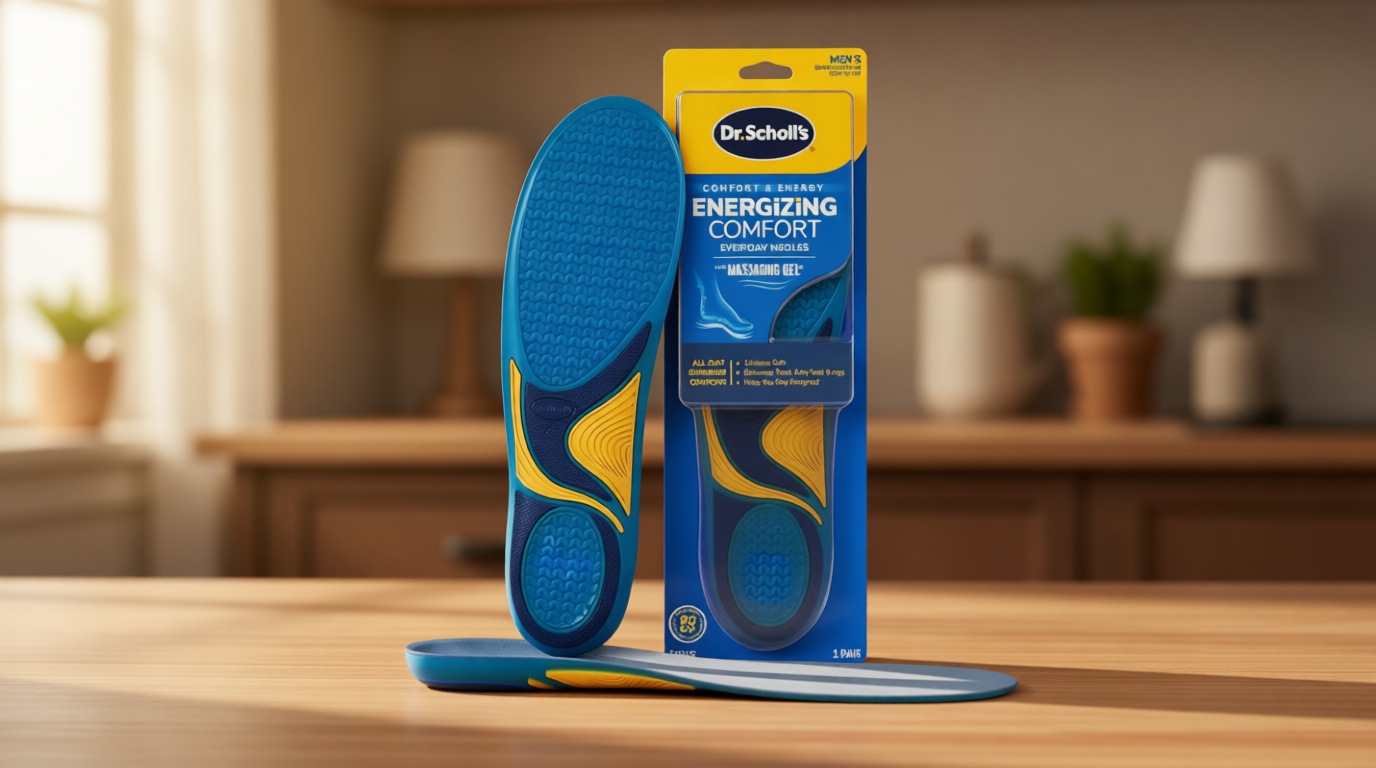 Dr. Scholl’s Energizing Comfort Men’s Everyday Insoles with Massaging Gel - Clinically Proven, All-Day Energy and Comfort Inserts with Patented Triple Gel Design - Shock Absorbing, Arch Support