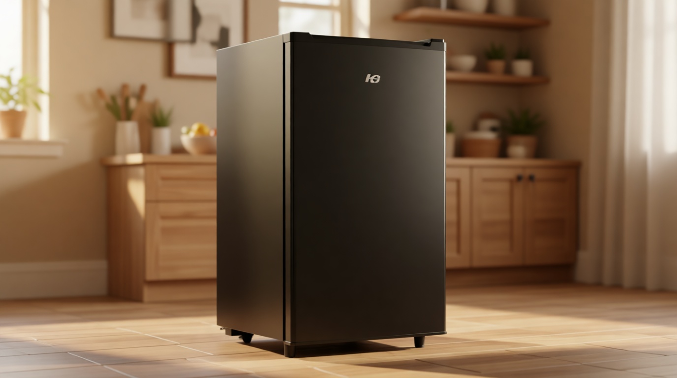 NEWBULIG Mini Fridge with Freezer 3.2 Cu.Ft Small Refrigerator for Office, Dorm, Small Fridge with Adjustable Thermostat, Energy Saving, Singel Door, Black