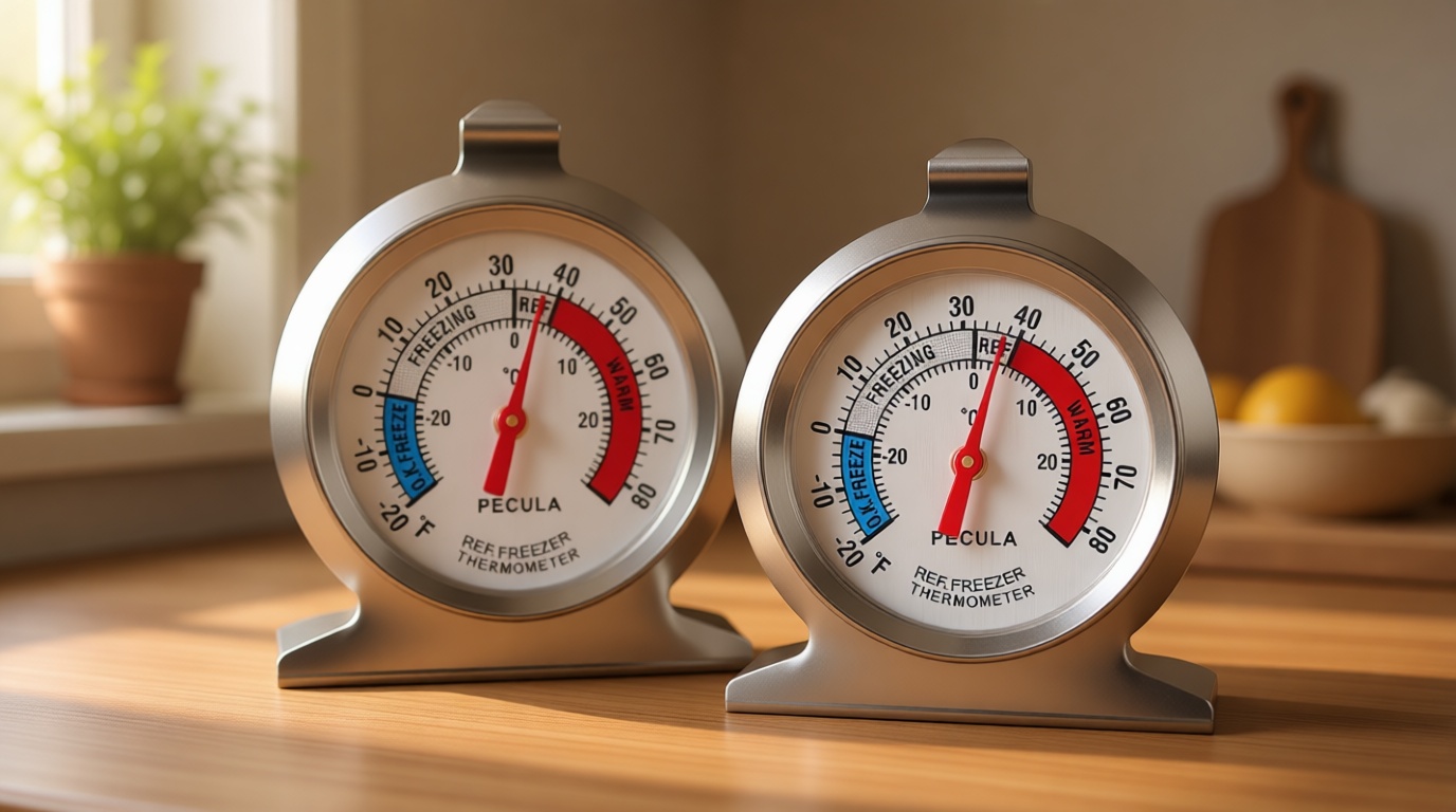 2 Pack Refrigerator Thermometer, 30-30°C/20-80°F, Classic Fridge Thermometer Large Dial with Red Indicator Thermometer for Freezer Refrigerator Cooler