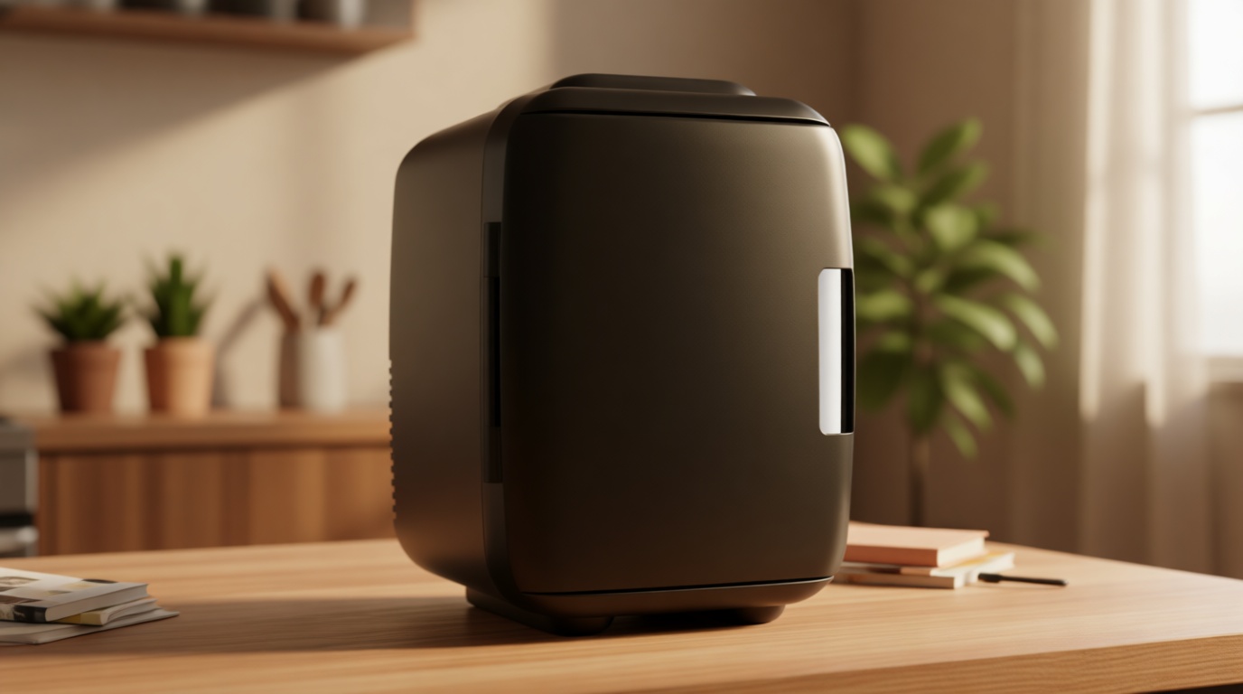 Cooluli Mini Fridge for Bedroom - Car, Office Desk & Dorm Room - Portable 4L/6 Can Electric Plug In Cooler & Warmer for Food, Drinks, Skincare Beauty & Makeup - 12v AC/DC & Exclusive USB Option, Black