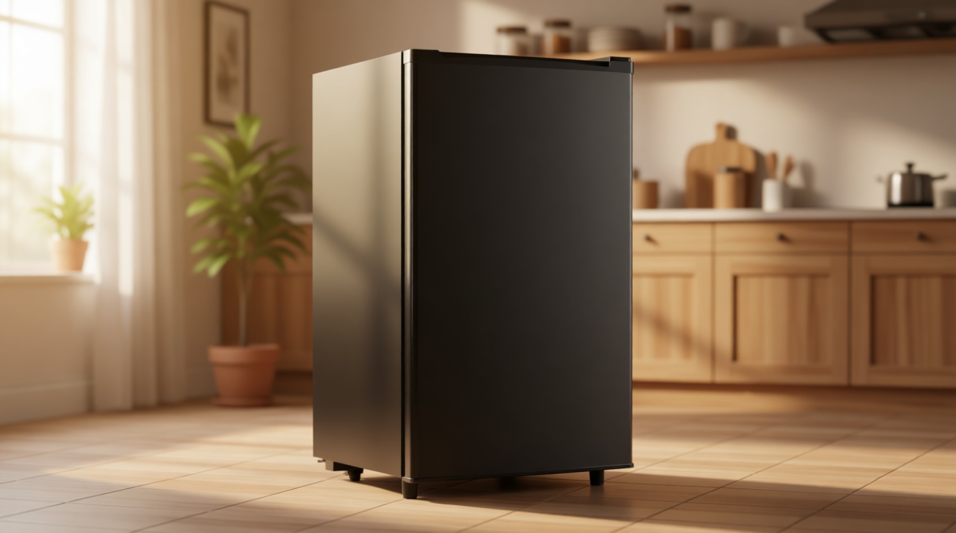 NEWBULIG Mini Fridge with Freezer 3.2 Cu.Ft Small Refrigerator for Office, Dorm, Small Fridge with Adjustable Thermostat, Energy Saving, Singel Door, Black