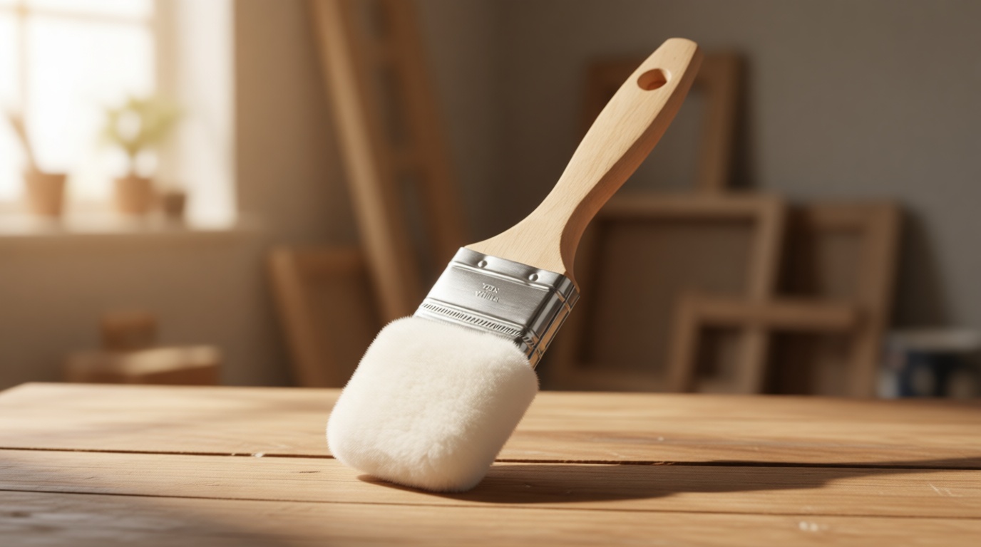 Lambskin Stain & Paint Brush - for use with All Latex and Oil Based Paints, Stains and Polyurethanes. Premium Lambskin - New and Patented Design (2 Inch)