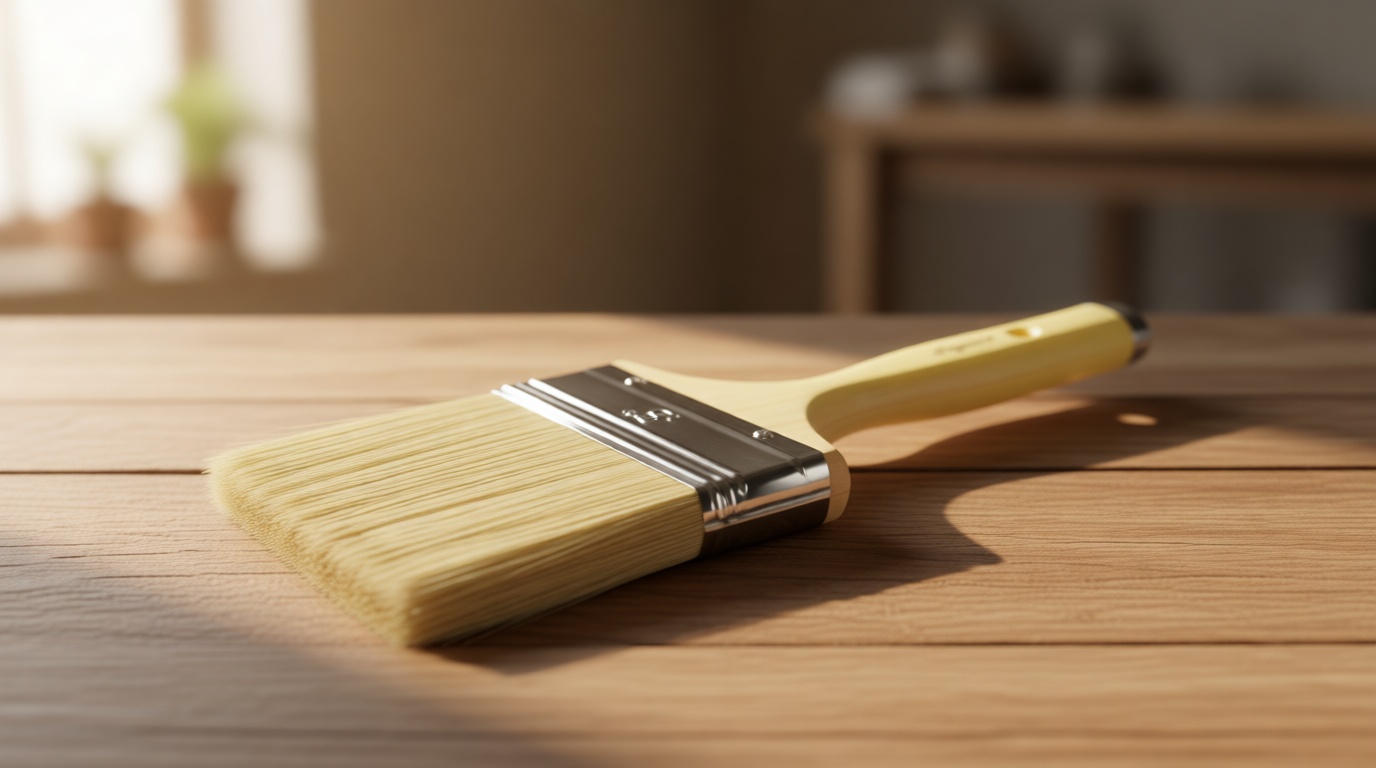 Magimate Deck Brush for Applying Stain, 5-inch Paint Brush, Medium Size for Quick Decking, Fence, Walls and Furniture Paint Application, Handle Threaded for Extension Use, Multicolor