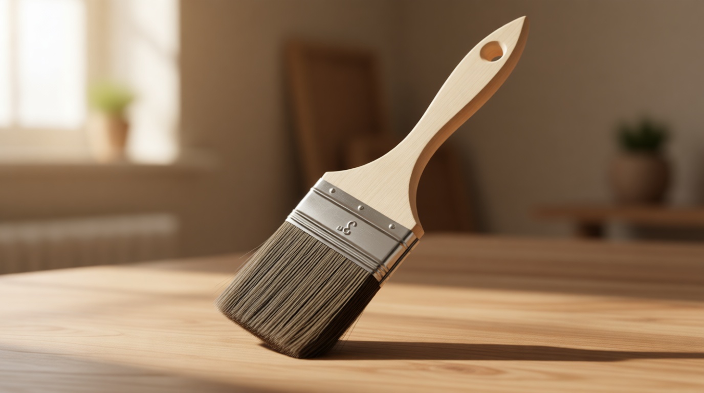 Double Thick Chip Paint Brush, Wood Stain Brushes for Painting Walls and Fence Staining, Wooden Handle Masonry Paintbrush for Varnish, Paste, Gesso and Limewash (3 inch)