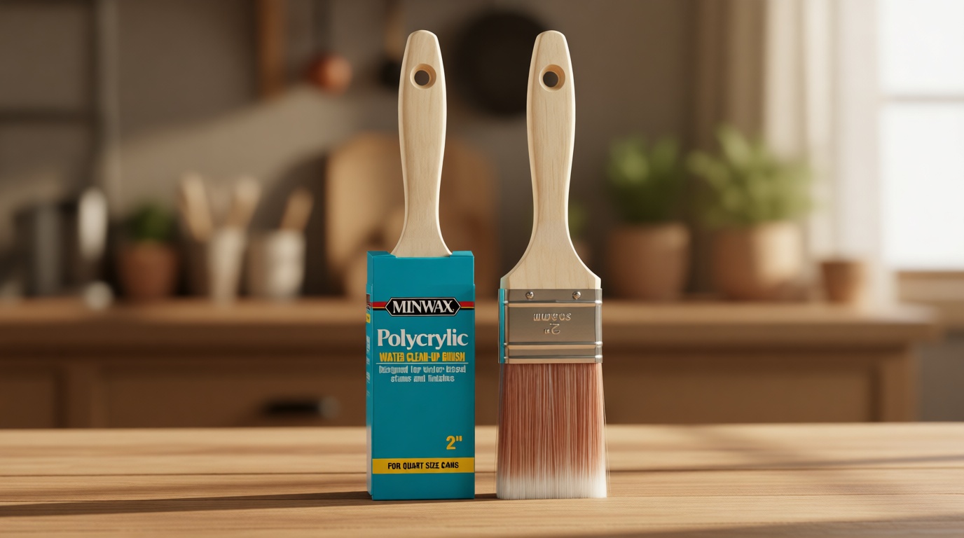 Minwax 427320008 Polycrylic Wood Stain Brush, 2”, White