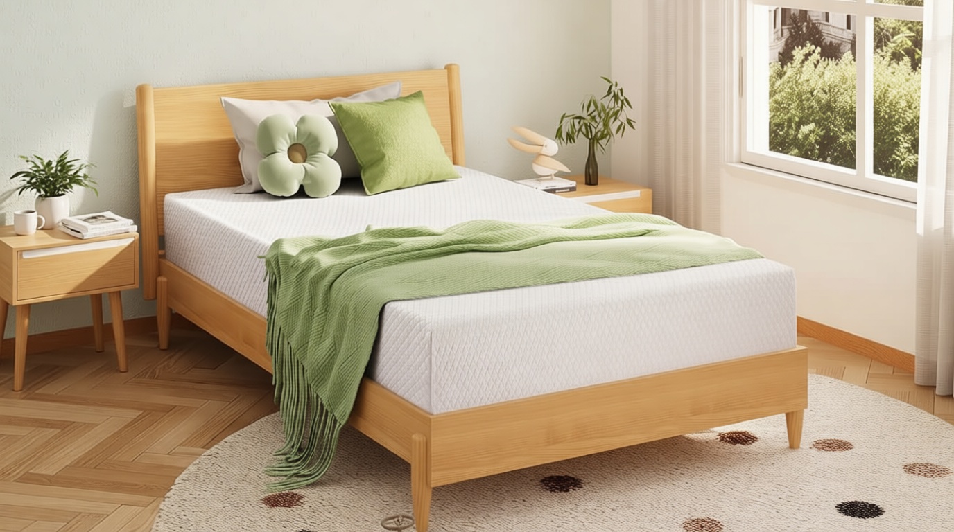 EGOHOME 5 Inch Twin Mattress for Kids, Memory Foam Mattress with Cooling Green Tea Gel, Relieve Pressure with Medium Firm Support, CertiPUR-US Certified, 75''L x 38''W, White OEKO-TEX STANDARD 100