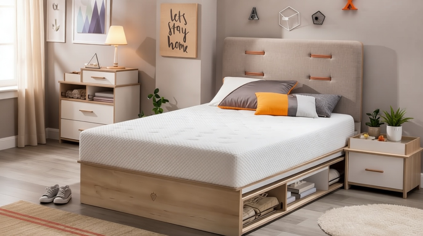 FDW | 8 Inch Twin Mattress | Medium Firm | Gel Memory Foam Mattress | White | Bed in a Box, CertiPUR-US Certified | Pressure Relief, Cooling Ventilated Foam | Washable Removable Cover