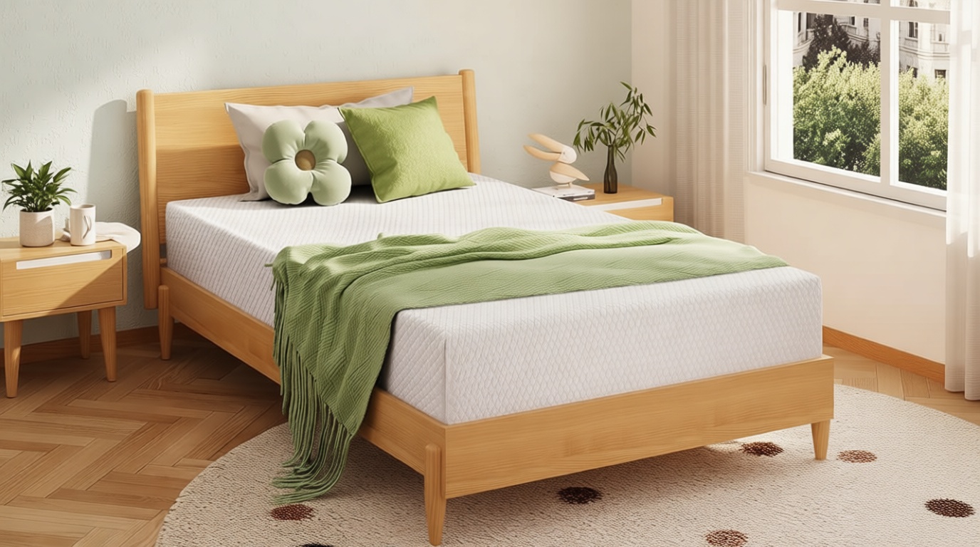 EGOHOME 8 Inch Twin Mattress, Memory Foam Mattress with Cooling Green Tea Gel, Relieve Pressure with Medium Firm Support, CertiPUR-US Certified, 75''L x 38''W, White OEKO-TEX STANDARD 100