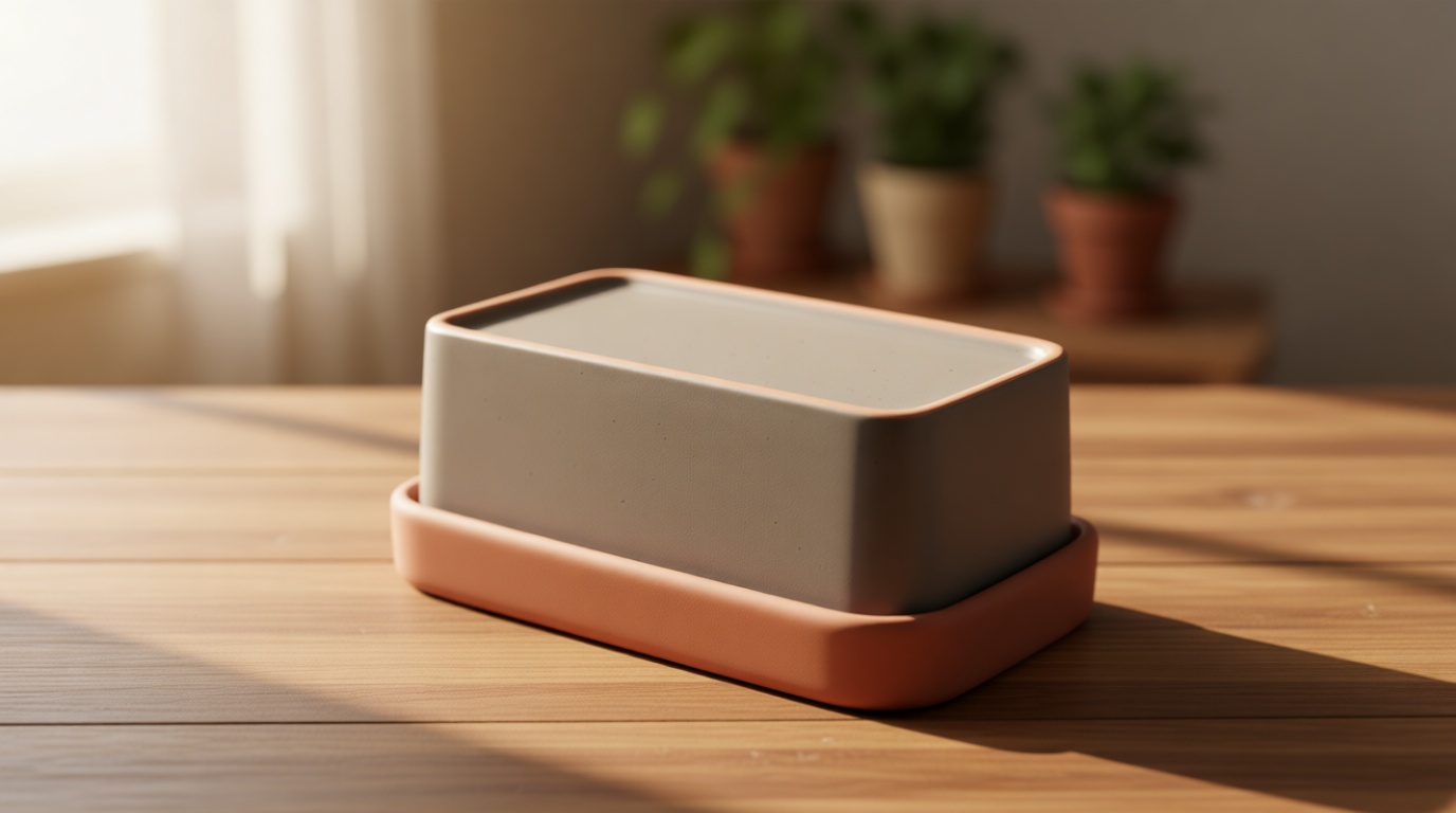 Mora Ceramic Two-in-One Butter Dish with Lid, Covered Butter Crock Container to Leave on Countertop - Large Storage Keeper/Holder for Kitchen, Gifts for Her, Butter Tray For Counter - Sesame Milk