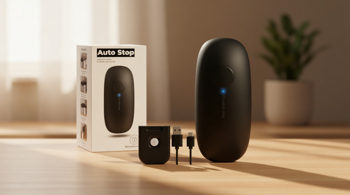 Canslab Ultrablade PRO Auto Stop Can Opener - Rechargeable Electric Can Opener for Kitchen for Seniors with Arthritis - One Touch Side Cut Opener, Smooth Edge, Handfree, Wall Mounted Small Size, Black