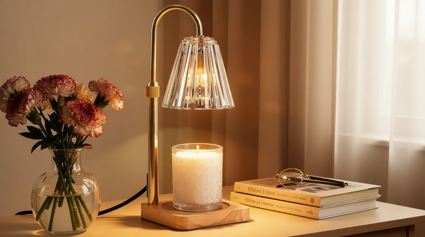 Marycele Candle Warmer Lamp with Timer & Dimmer - Mothers Day Gifts for Women Mom Her, Aesthetic Office Home Decor, Adjustable Height Wax Melter for Candle Jar & 3-Wick Candles (2 Bulbs Included) Recycled Claim Standard Blended