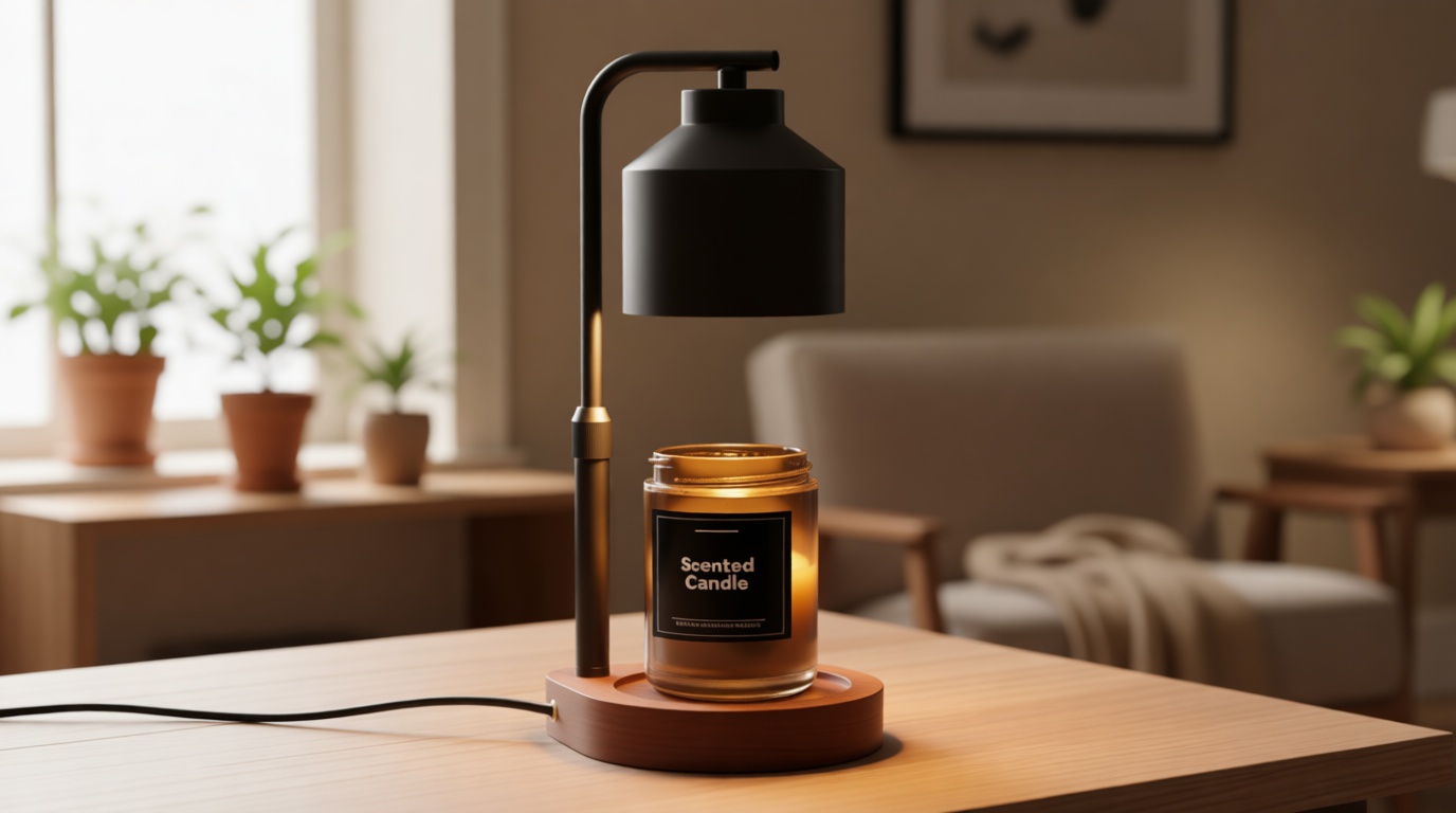 Candle Warmer Lamp with Timer & Dimmer for Yankee Candles, Adjustable Height Candle Warmer for Jar Candles, Wax Melt Lamp for Home Decor & Gifts, Black, 2 Bulbs