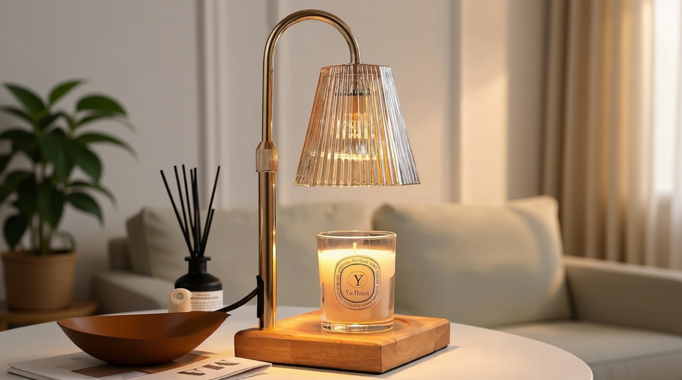 Candle Warmer Lamp with Timer, Dimmable Candle Warmer for Home Decor, Birthday Gifts for Women Mom, Adjustable Height Wax Melt Warmer with 2 Bulbs Recycled Claim Standard Blended