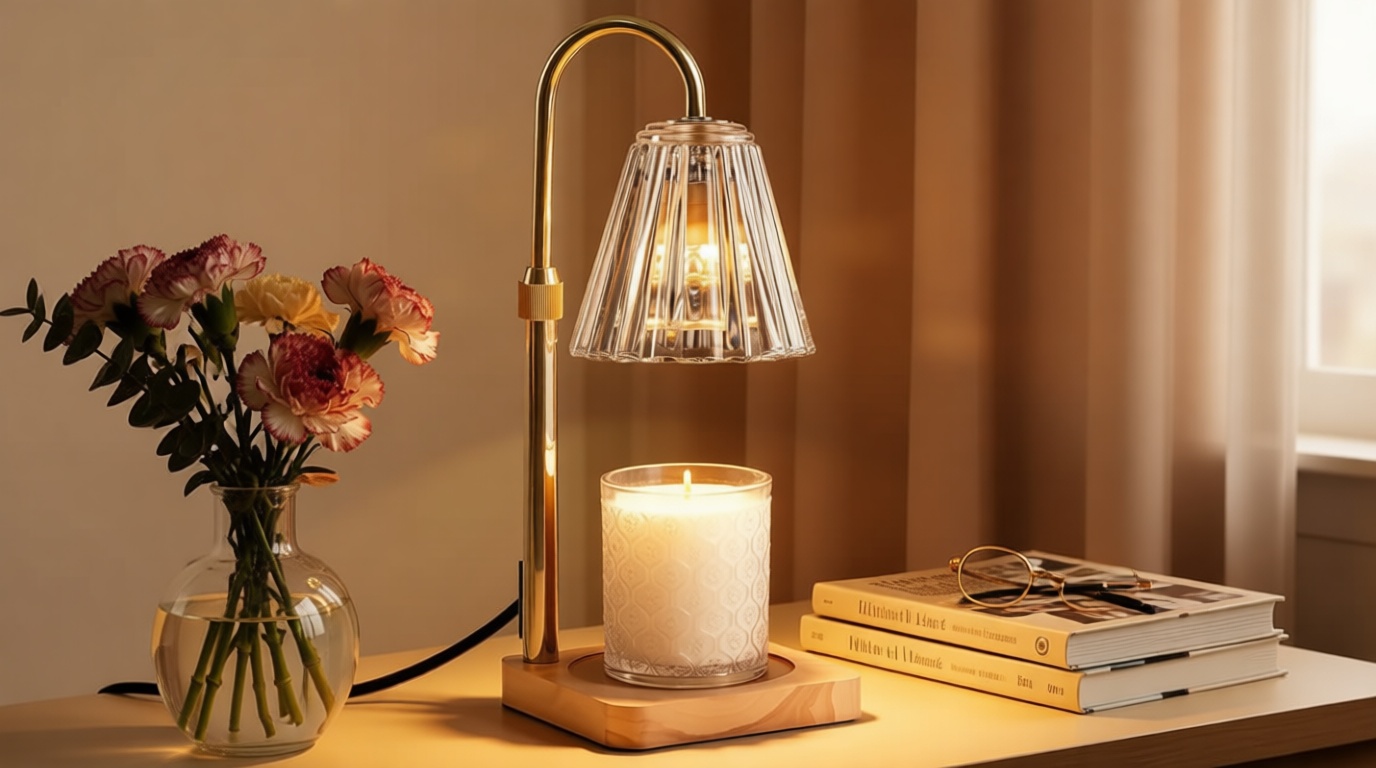 Marycele Candle Warmer Lamp with Timer & Dimmer - Mothers Day Gifts for Women Mom Her, Aesthetic Office Home Decor, Adjustable Height Wax Melter for Candle Jar & 3-Wick Candles (2 Bulbs Included) Recycled Claim Standard Blended