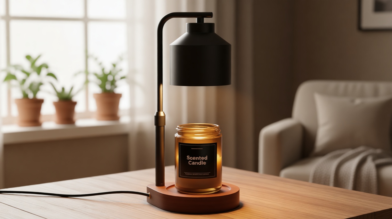 Candle Warmer Lamp with Timer & Dimmer for Yankee Candles, Adjustable Height Candle Warmer for Jar Candles, Wax Melt Lamp for Home Decor & Gifts, Black, 2 Bulbs