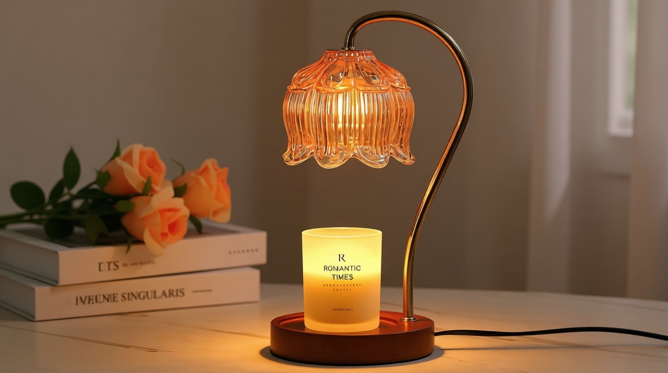 Funistree Flower Candle Warmer Lamp with Timer, Dimmable Candle Lamp Warmer, Mothers Day Birthday Gift for Women Her Mom, House Warming for New Home Decor, Lotus Wax Warmer for Yankee Candles