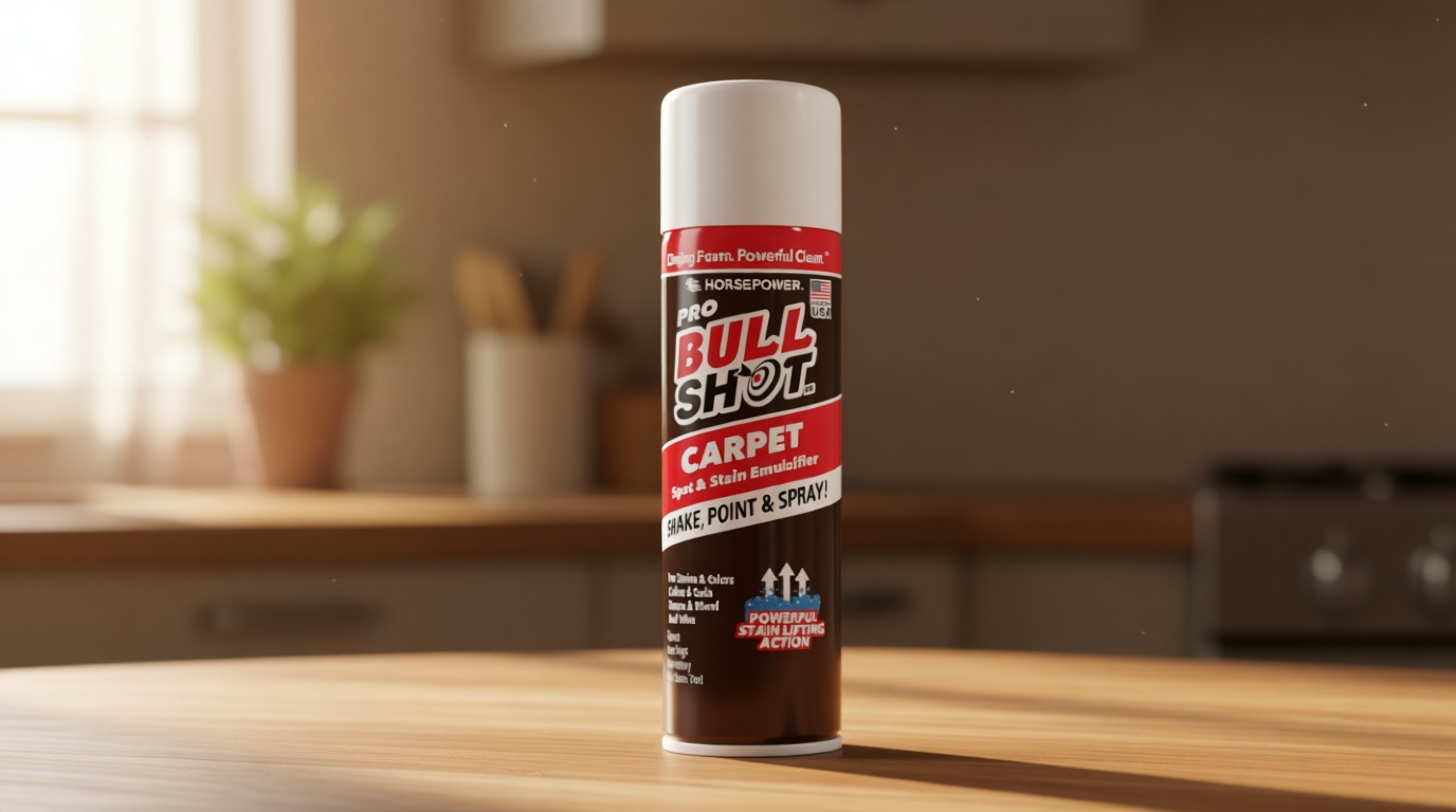 Horsepower Bull Shot Carpet Spot & Stain Remover, AS SEEN ON TV, Made In USA, Just Point & Spray, Stain-Lifting Foam-Action, Coffee, Soda, Wine, Grease, New & Old Stains & More