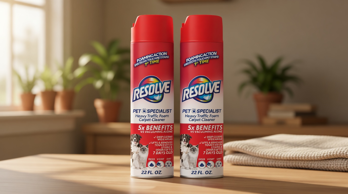Resolve Pet Specialist Heavy Traffic Foam Carpet Cleaner, Pet Stain & Odor Remover, 22 oz Cans, 2 Pack