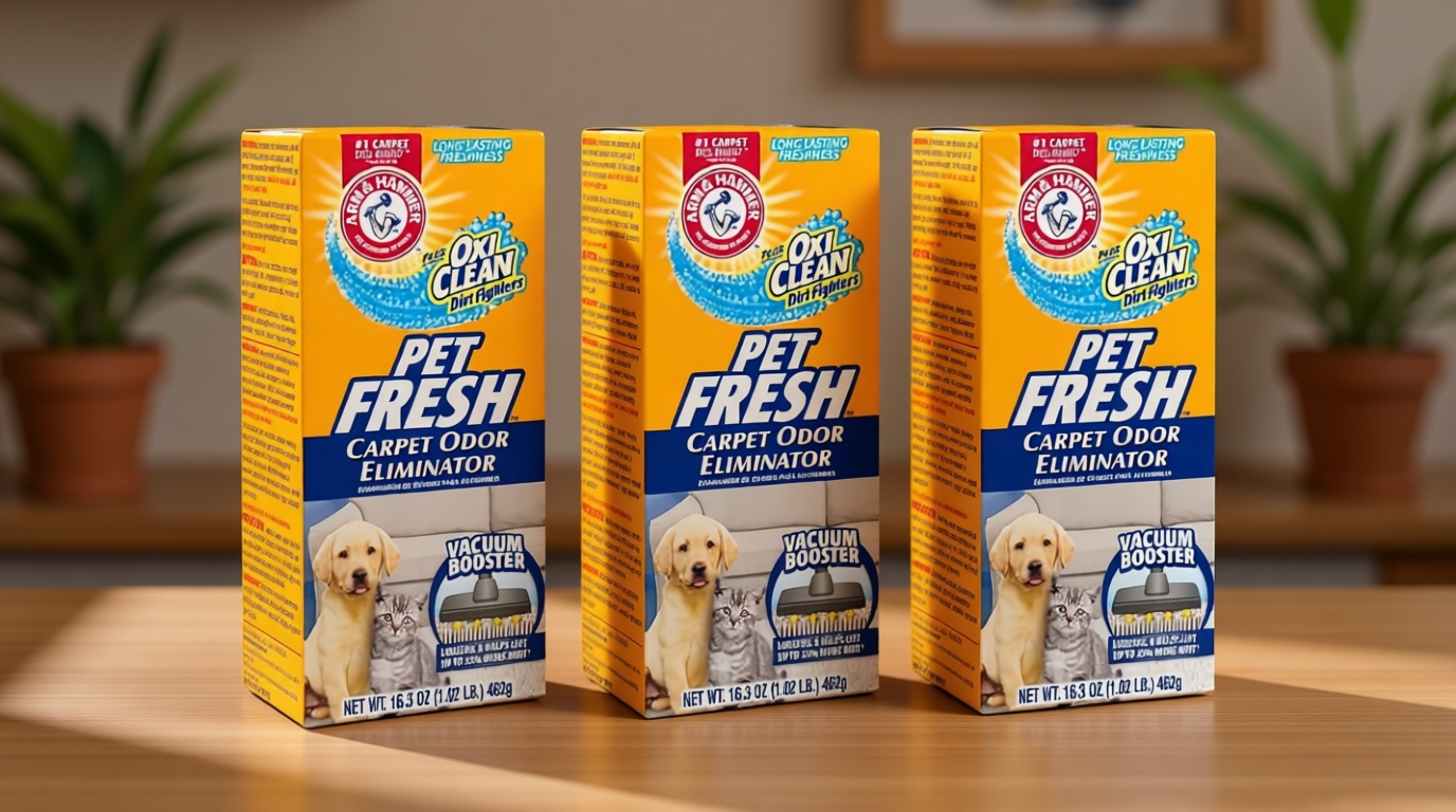 Arm & Hammer Pet Fresh Carpet Odor Eliminator Plus Oxi Clean Dirt Fighters (Pack of 3), 48.9 Ounce