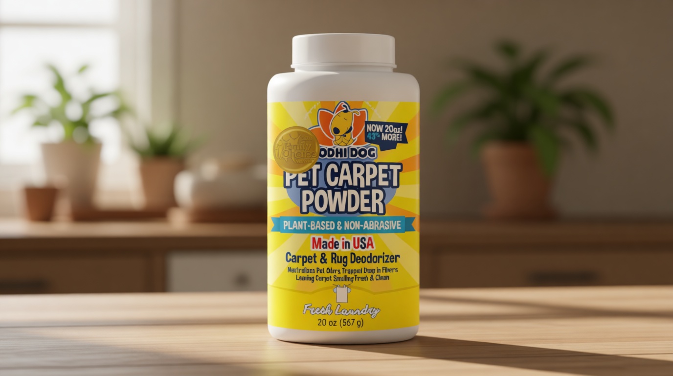 Bodhi Dog Natural Carpet Deodorizer Powder - Dry Pet Smell Eliminator & Urine Odor Remover - Loosens Fur & Dirt - Plant-Based Room Freshener for Vacuuming Home - Fresh Laundry (Pack of 1)