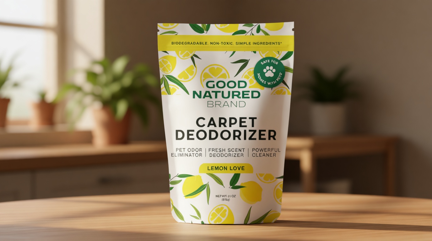 Good Natured Brand | Carpet Deodorizer & Freshener Powder | 31 oz Pet Odor Eliminator for Strong Odor & Pet Urine | Fresh Natural Lemon Scent | Safe for Homes with Pets