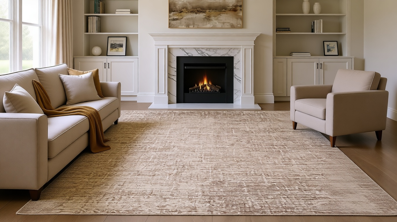 8x10 Area Rugs Living Room: Washable Large Neutral Brown Rug Abstract Soft Modern Stain Resistant Indoor Floor Non-Slip Carpet for Bedroom Nursery Kids Office Playroom Dining Room Under Table Home OEKO-TEX STANDARD 100