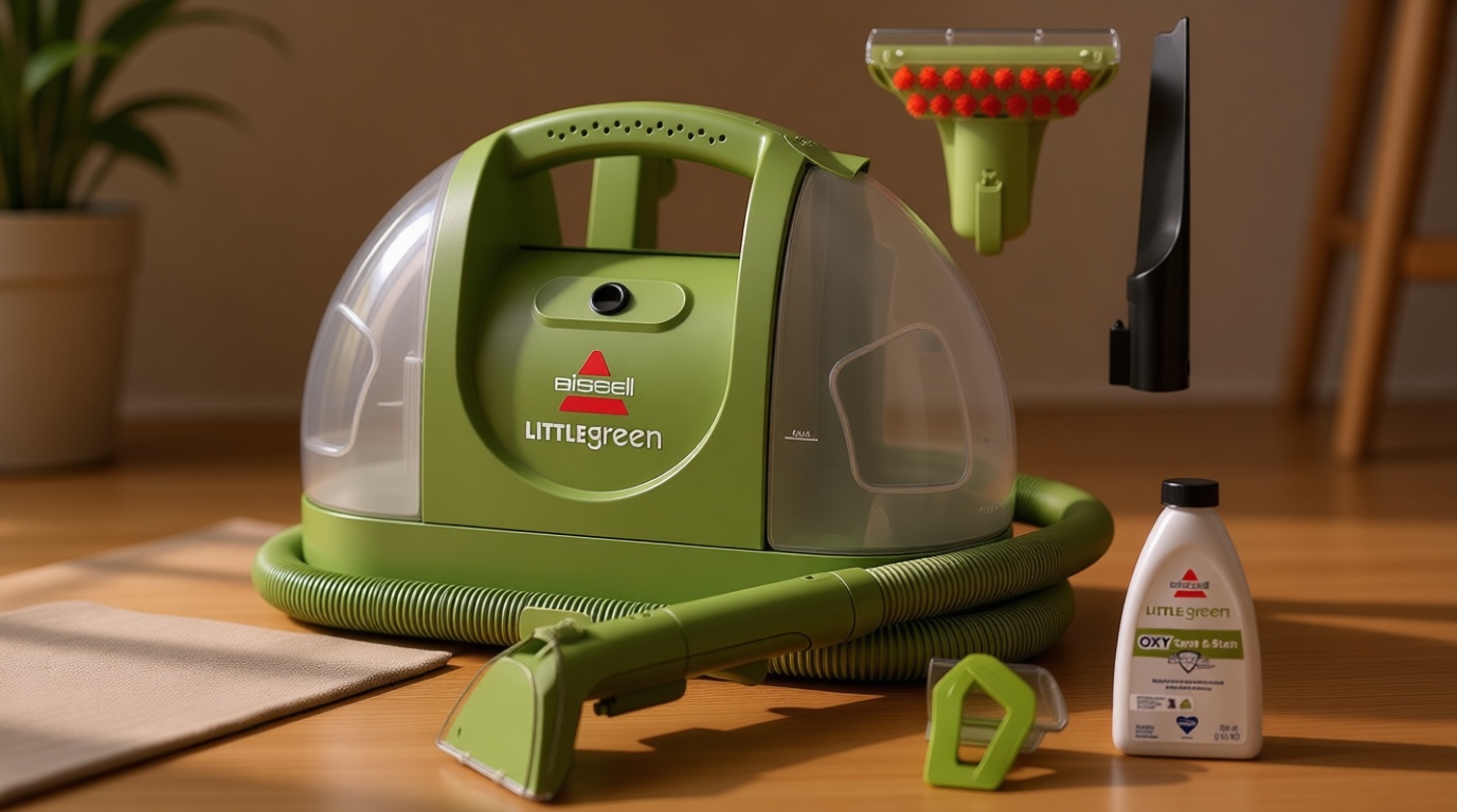 BISSELL Little Green Multi-Purpose Portable Carpet and Upholstery Cleaner, Car and Auto Detailer, with Exclusive Specialty Tools, Green, 1400B