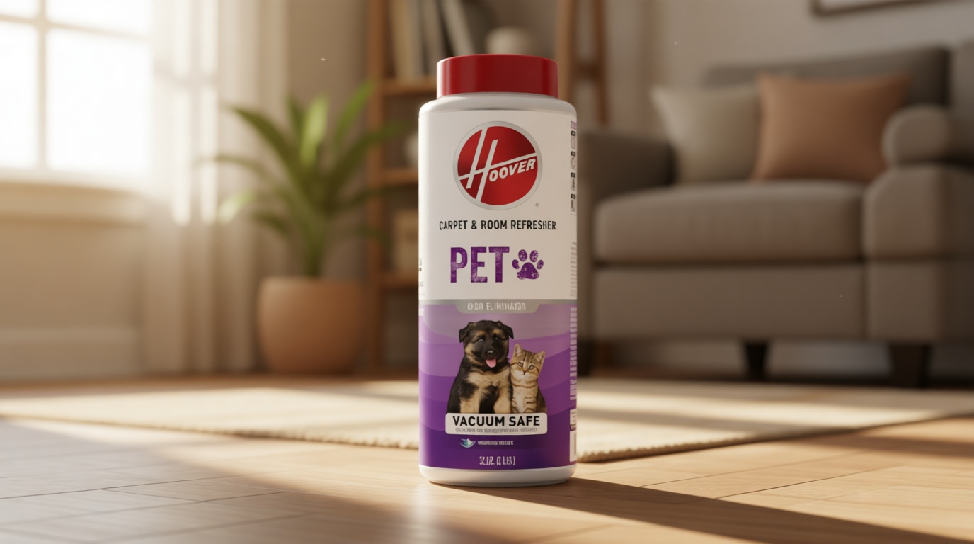 Hoover Pet Carpet and Room Refresher, 32 oz, Carpet Powder, Pet Odor Remover, Mountain Breeze Scent, Vacuum Cleaner Safe, For Use on Carpets, Rugs, Couches & More, For Home Use