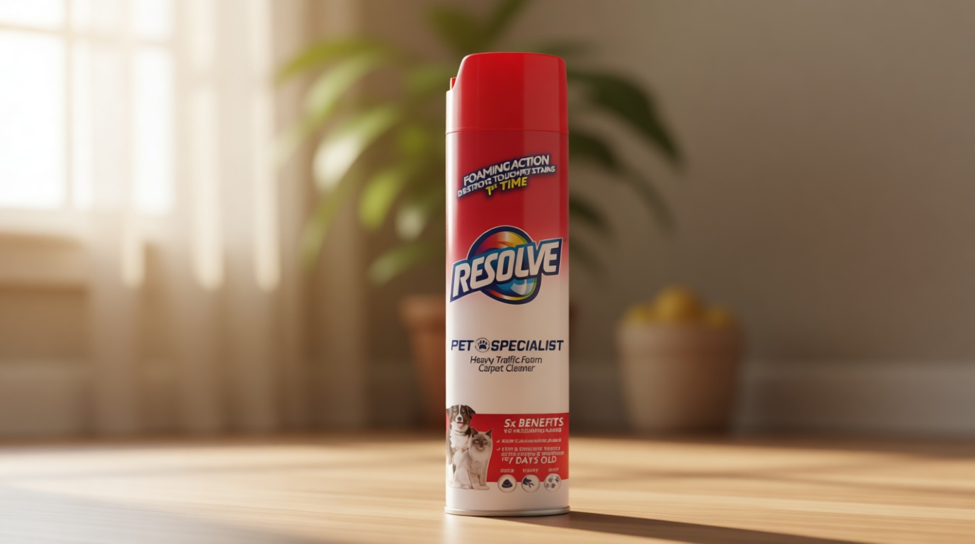 Resolve Pet Specialist Heavy Traffic Foam, Carpet Cleaner, Pet Stain and Odor Remover, 22oz