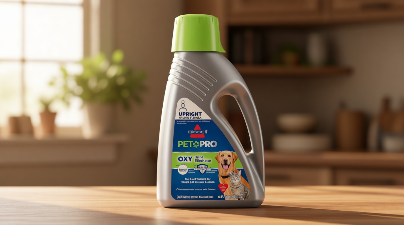 Bissell PET PRO OXY Urine Eliminator with Febreze Carpet Deep Clean Solution, with StainProtect Technology, for use in leading upright carpet cleaners, 48oz, Our best formula for pet messes & odors