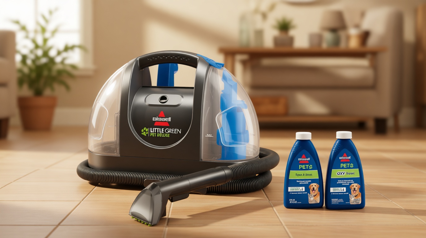 Bissell Little Green Pet Deluxe Portable Carpet Cleaner and Car/Auto Detailer, 3353, Gray/Blue