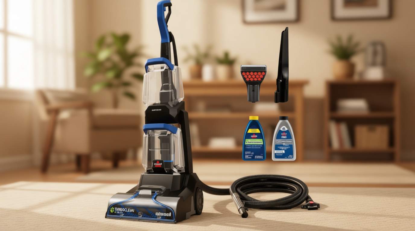 BISSELL TurboClean Pet XL Upright Carpet Cleaner, Upholstery Tough Stain Tool & Formula included, 3746