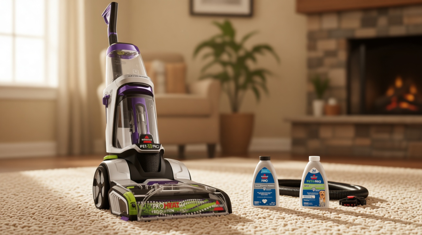BISSELL ProHeat 2X Revolution Pet Pro Plus, 3588F, Upright Deep Cleaner, 30-minute Dry Time, Dual Dirt Lifter Powerbrush, Hose & Tool Attachment, Pet Upholstery and Tough Stain Tool Included