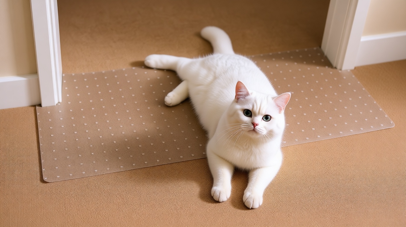 Uross Carpet Protector for Pets - Cat Scratch Guard Mat, Anti Scratch Under Door Guard, Easy to Cut Plastic, 3.6FT