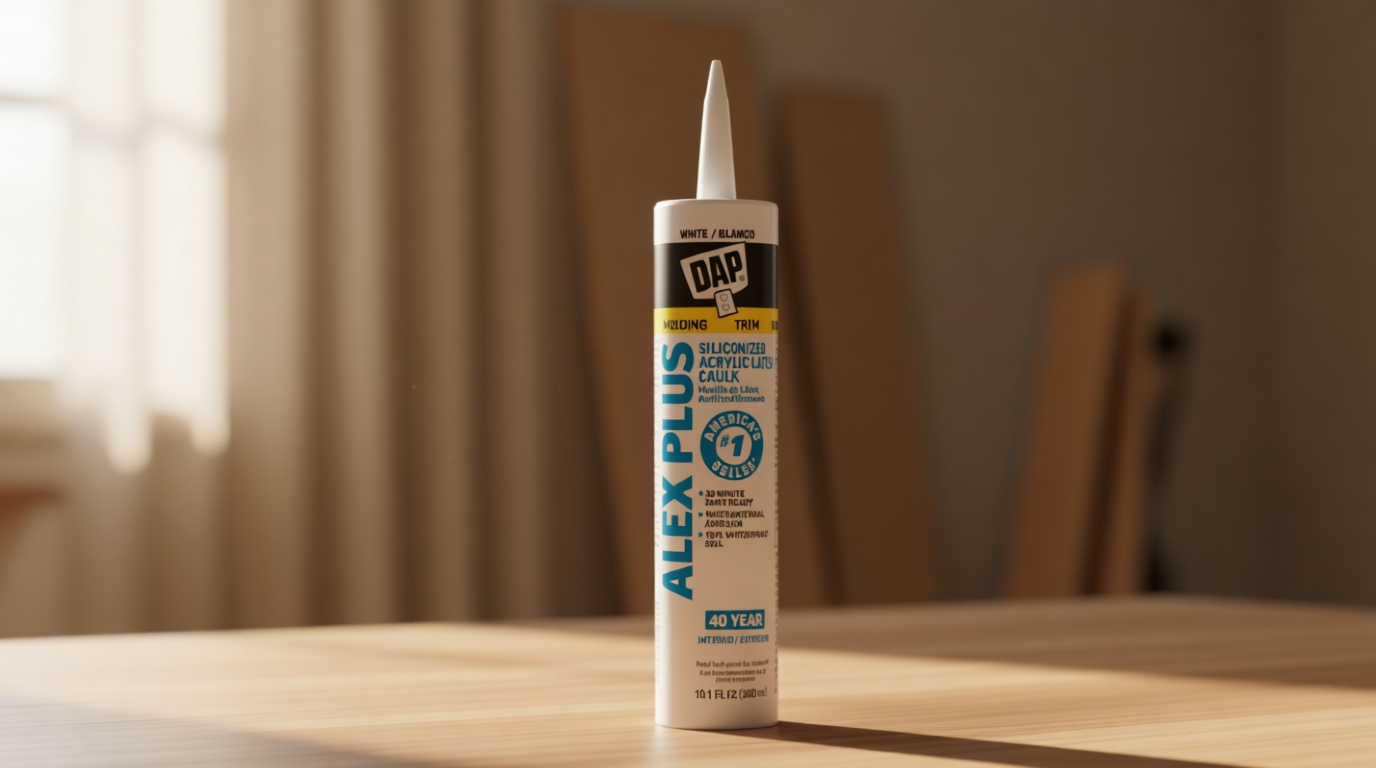 DAP Alex Plus Acrylic Latex Caulk, White, 10.1 Oz (7079818152)