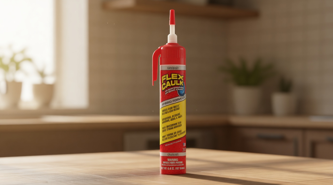 Flex Caulk, Waterproof & Weatherproof Hybrid Polymer Sealant, Strong, Paintable, Indoor, Outdoor, Bath, Shower, Sink, Window, Baseboards, Door, RV, Roof, Wood, Auto & Marine, Clear, 6.6 oz, 1-Pack