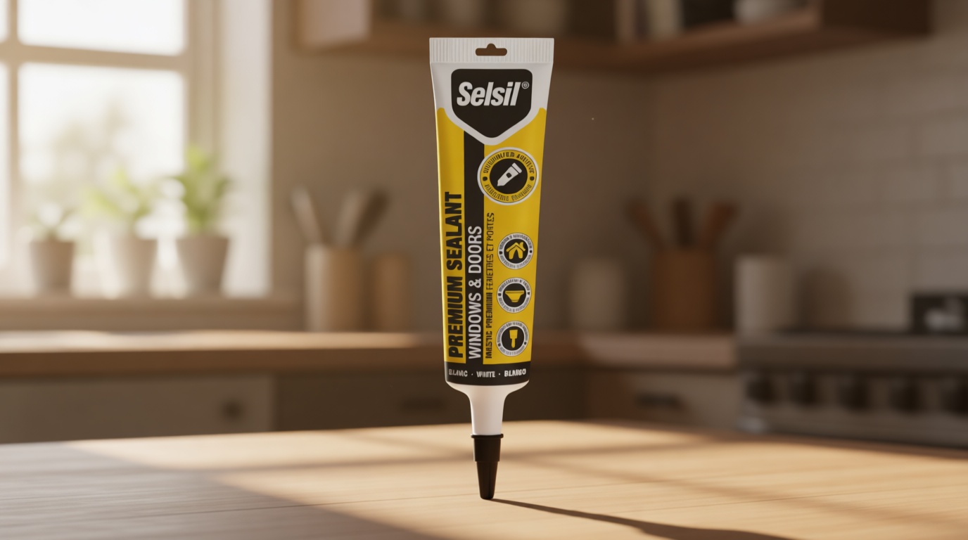 Selsil Siliconized Super Acrylic Latex Sealant, Indoor & Outdoor Paintable Caulk - Flexible, Weather & Moisture Resistant, White Caulking for Baseboards, Windows, Doors & More - 5.5 oz (160 ml)