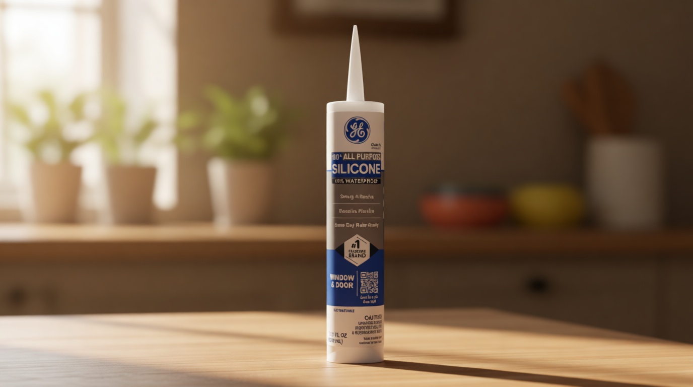 GE All Purpose Silicone Caulk, Clear, 10 fl oz Cartridge, 1 Pack - 100% Waterproof Silicone Sealant, Stronger Adhesion, Freeze & Sun Proof