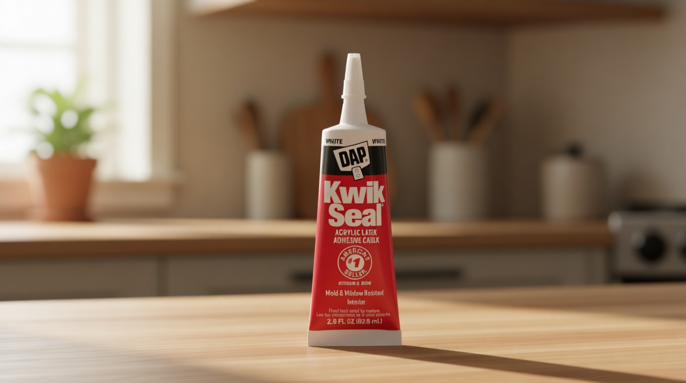 DAP Kwik Seal Kitchen & Bath Adhesive Caulk, White, 2.8 oz (7079800954)