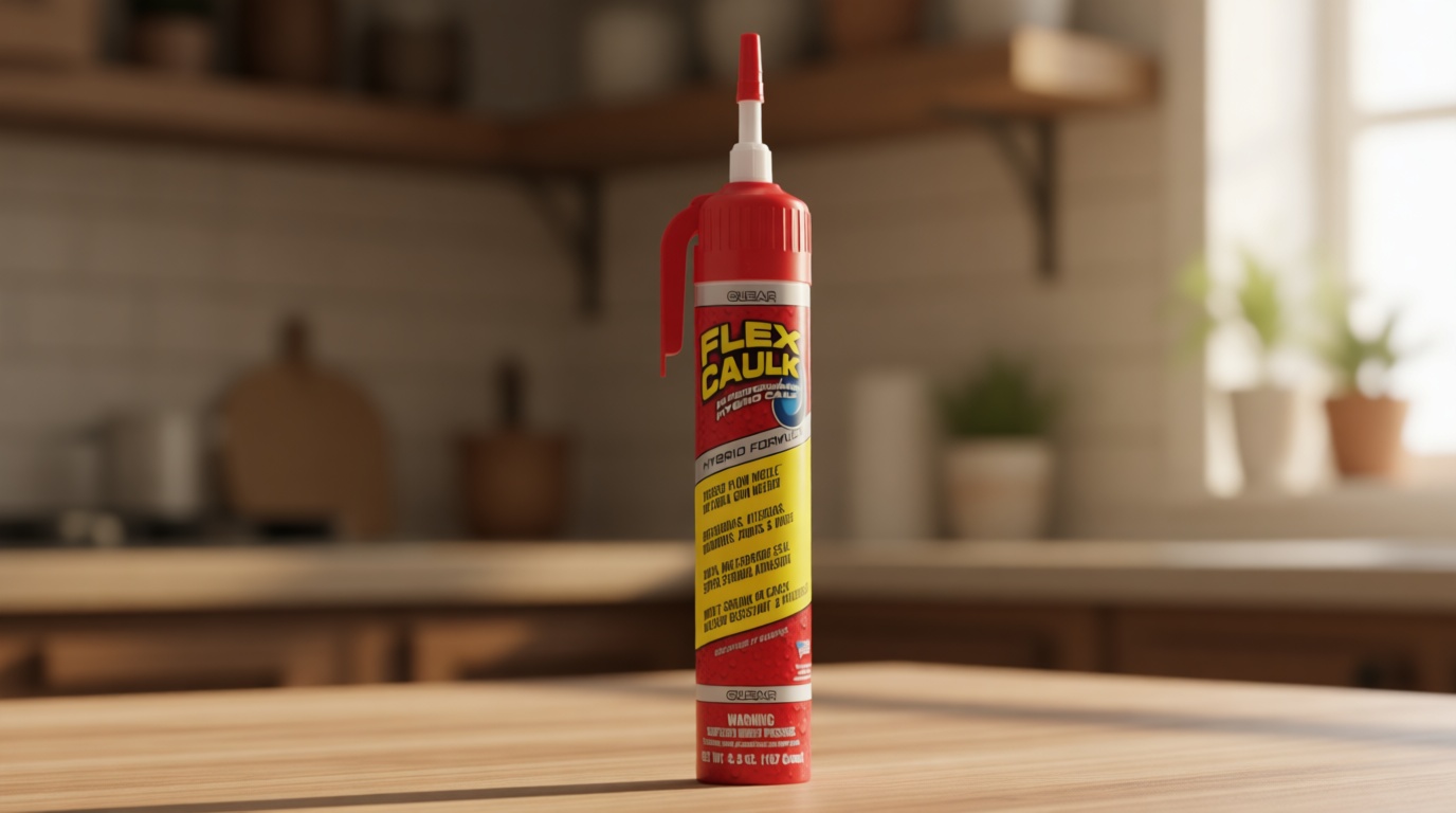 Flex Caulk, Waterproof & Weatherproof Hybrid Polymer Sealant, Strong, Paintable, Indoor, Outdoor, Bath, Shower, Sink, Window, Baseboards, Door, RV, Roof, Wood, Auto & Marine, Clear, 6.6 oz, 1-Pack