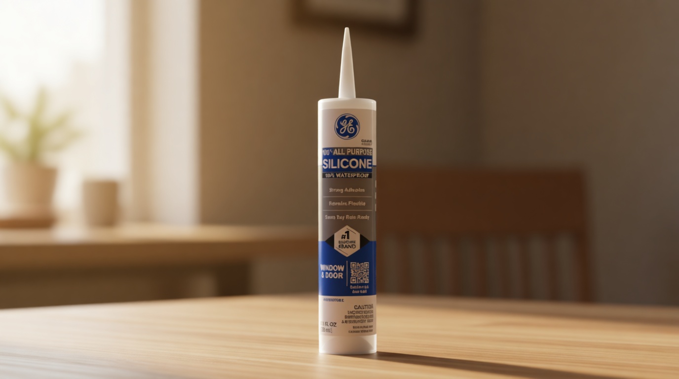 GE All Purpose Silicone Caulk, Clear, 10 fl oz Cartridge, 1 Pack - 100% Waterproof Silicone Sealant, Stronger Adhesion, Freeze & Sun Proof