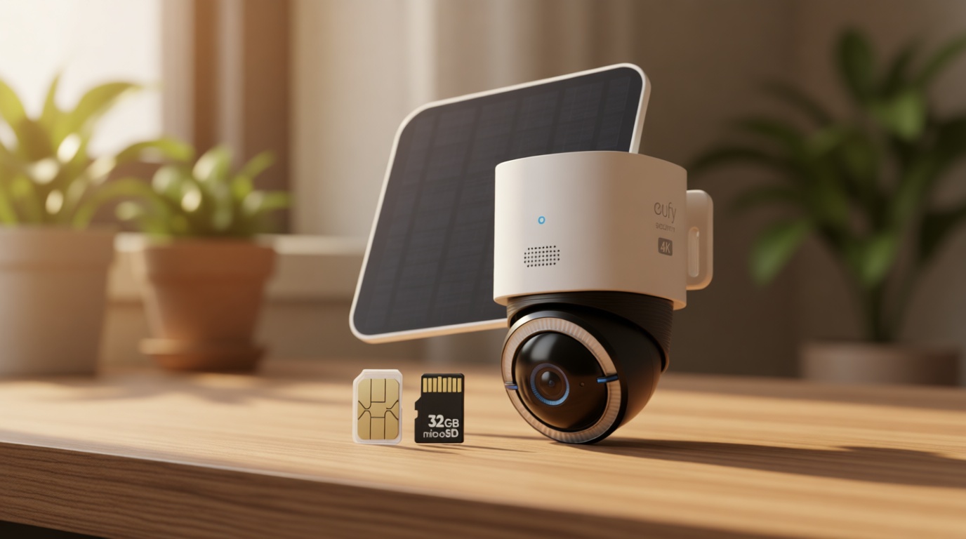 eufy Security 4G LTE Cam S330, 4K Cellular Solar Security Cameras Wireless Outdoor, Pan and Tilt, 4G and Wi-Fi Duo-Mode, AI Tracking, with SIM Card and 32GB SD Card, No WiFi, No Problem